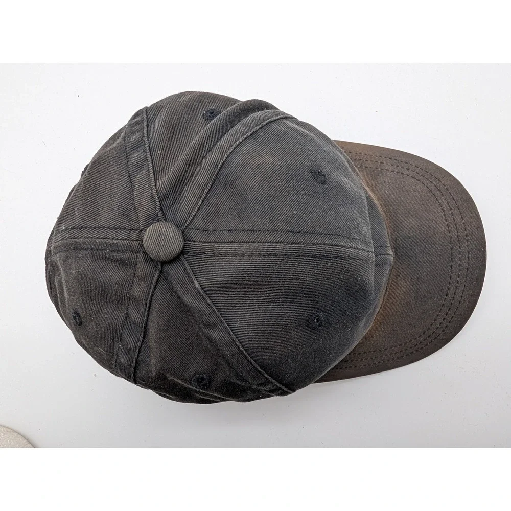 Levis Mens Faded Black Cotton Baseball Cap Adjustable Leather Strap Hat
